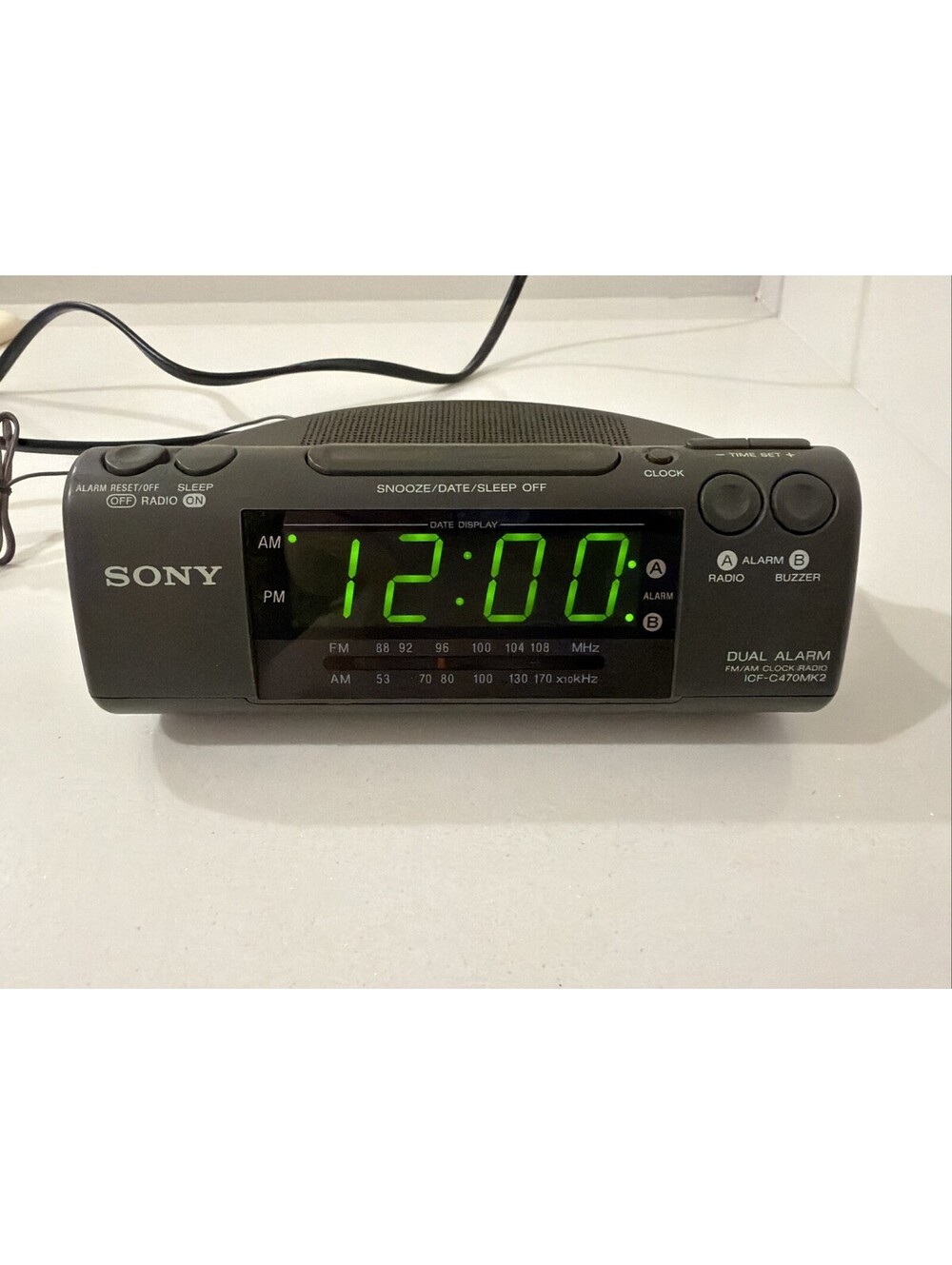Vintage Sony Dream Machine ICF-C470MK2 Dual Alarm AM/FM Radio Alarm Clock